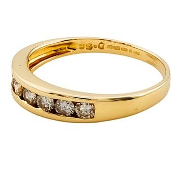 18ct Gold Diamond 0.50cts Half Eternity Ring size P